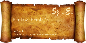 Szeicz Ernák névjegykártya